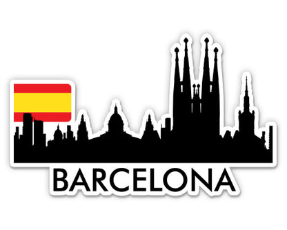 Barcelona Spain City Skyline Sticker