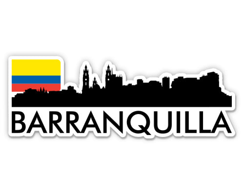 Barranquilla Colombia City Skyline Country Flag Sticker