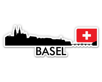 Basel Switzerland City Skyline Sticker