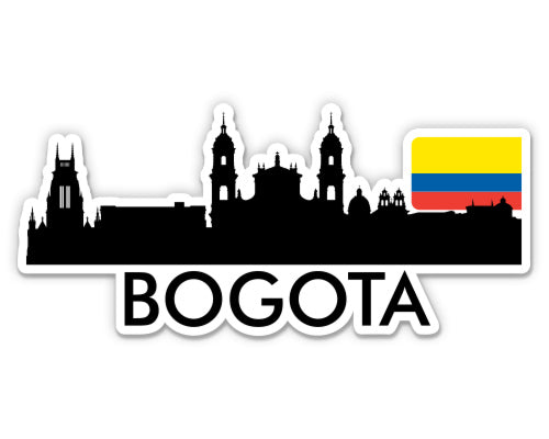 Bogota Colombia City Skyline Country Flag Sticker