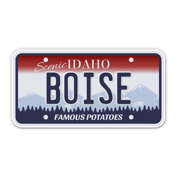 Boise Idaho License Plate Style Sticker