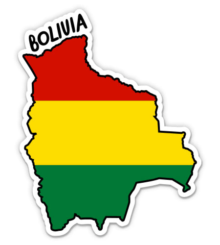 Bolivia Map with Flag Sticker