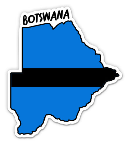 Botswana Map with Flag Sticker