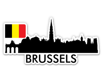 Brussels Belgium City Skyline Sticker