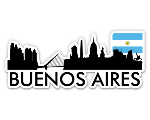 Buenos Aires Argentina City Skyline Country Flag Sticker