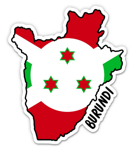 Burundi Map with Flag Sticker