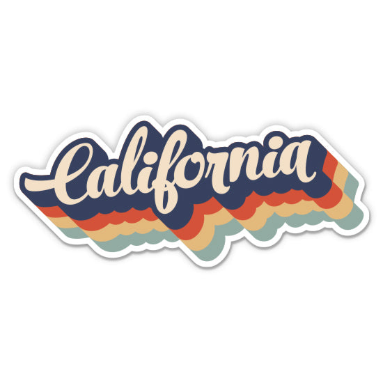 California Retro Letters Style Sticker