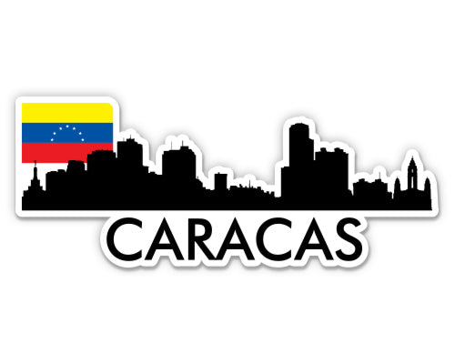 Caracas Venezuela City Skyline Country Flag Sticker