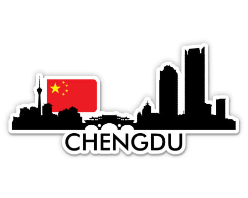 Chengdu China Skyline  Sticker