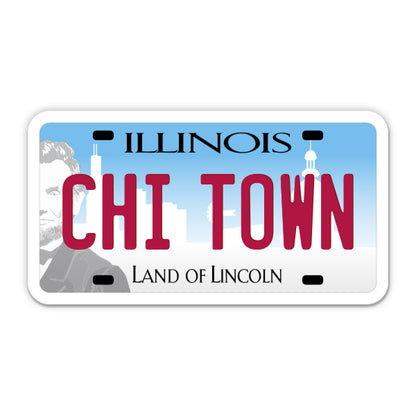 Chi Town Chicago License Plate Style Sticker