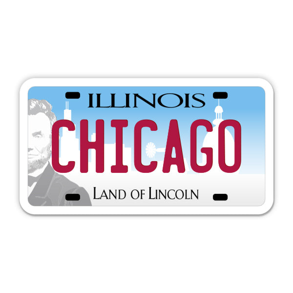 Chicago Illinois License Plate Style Sticker