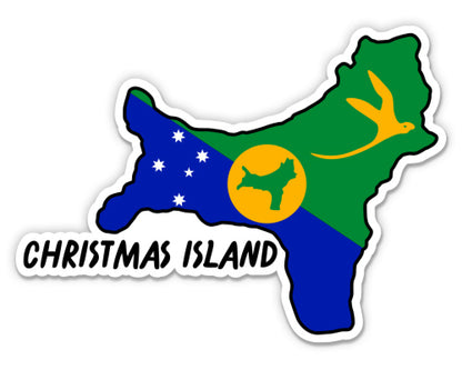 Christmas Island Map with Flag Sticker