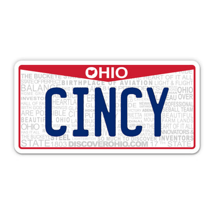 Cincy Cincinnati Ohio License Plate Style Sticker