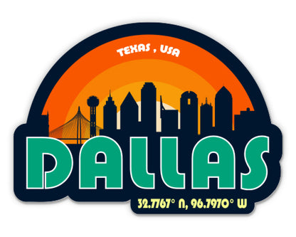 Dallas Texas Skyline Sticker