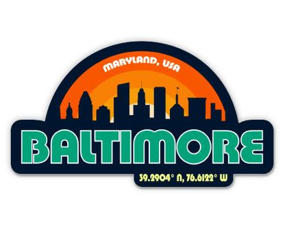 Baltimore Maryland Skyline Sticker