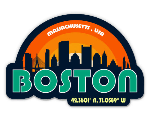 Boston Massachusetts Skyline Sticker