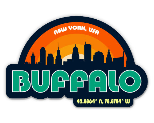 Buffalo New York Skyline Sticker