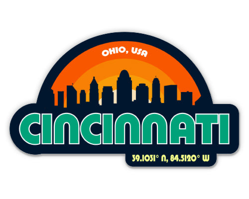 Cincinnati Ohio Skyline Sticker