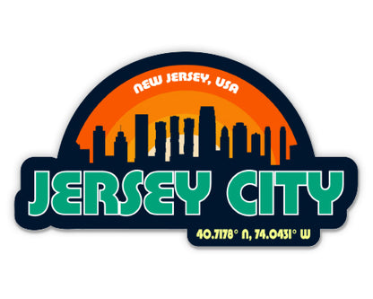 Jersey City New Jersey Skyline Sticker