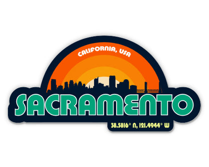 Sacramento California Skyline Sticker