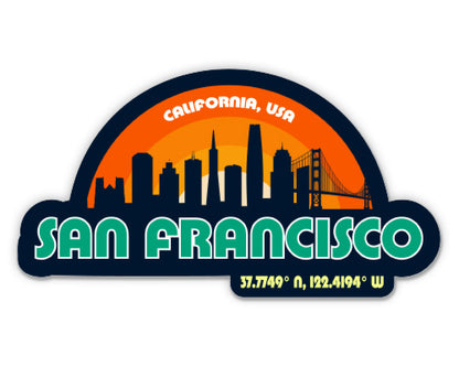 San Francisco California Skyline Sticker