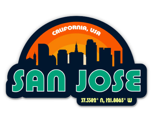 San Jose California Skyline Sticker
