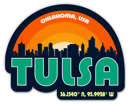 Tulsa Oklahoma Skyline Sticker