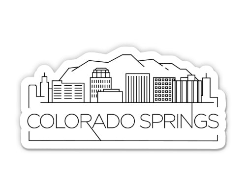 Colorado Springs City Skyline Sticker