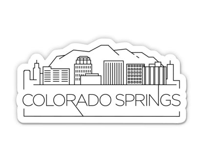 Colorado Springs City Skyline Sticker