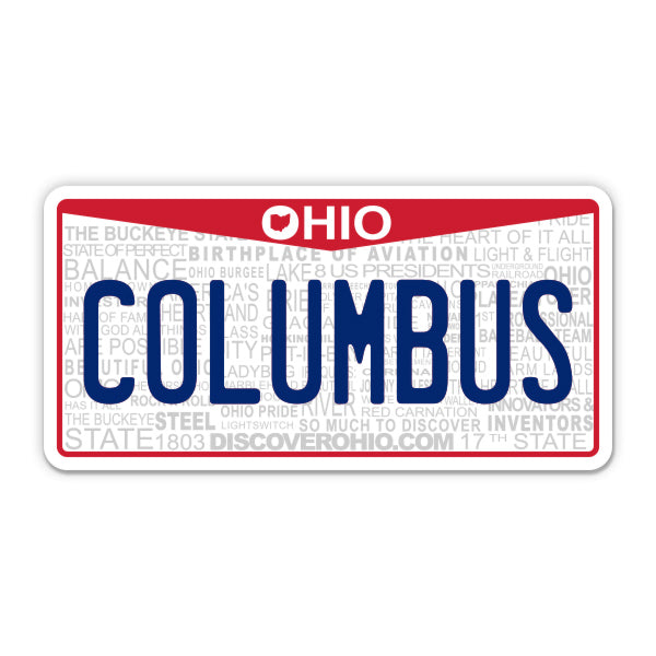 Columbus Ohio License Plate Style Sticker