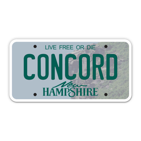 Concord New Hampshire License Plate Style Sticker