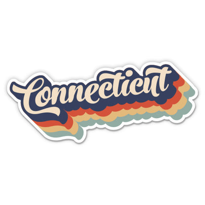 Connecticut Retro Letters Style Sticker