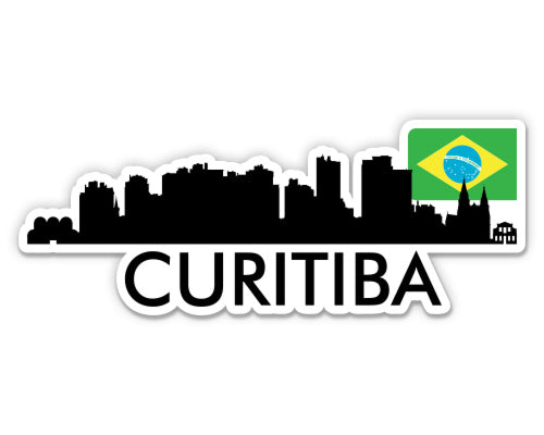 Curitiba Brazil City Skyline Country Flag Sticker