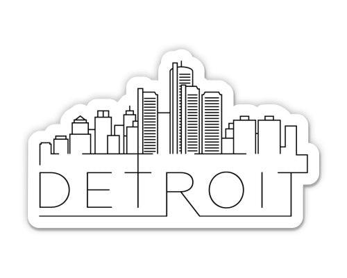 Detroit Michigan City Skyline Sticker