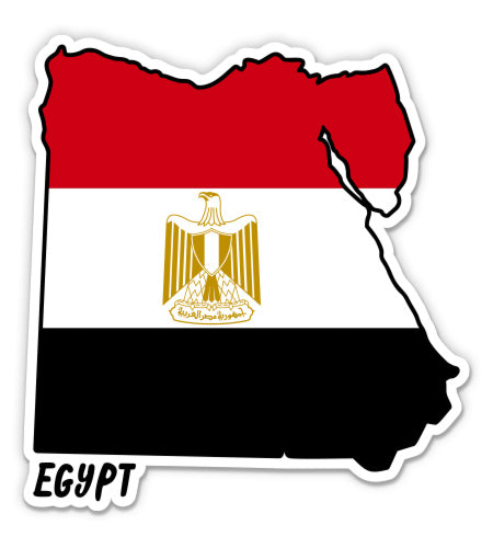 Egypt Map with Flag Sticker
