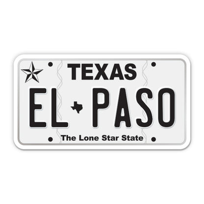 El Paso Texas License Plate Style Sticker