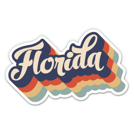 Florida Retro Letters Style Sticker