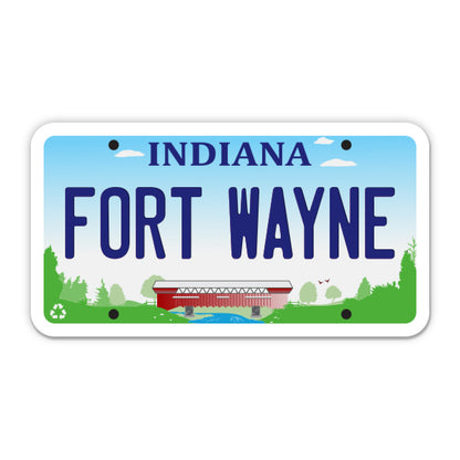 Fort Wayne Indiana License Plate Style Sticker