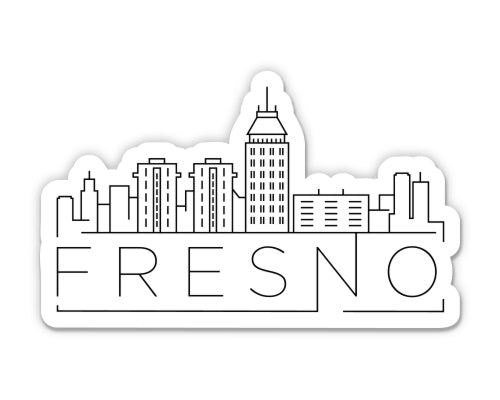 Fresno California City Skyline Sticker
