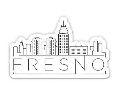 Fresno California City Skyline Sticker