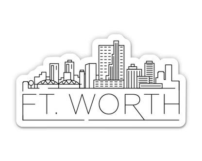 Fort Worth Texas City Skyline Sticker
