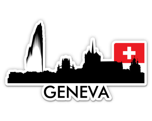 Geneva Switzerland City Skyline Sticker