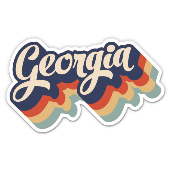 Georgia Retro Letters Style Sticker