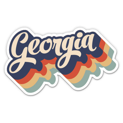 Georgia Retro Letters Style Sticker
