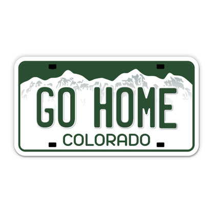 Go Home Colorado License Plate Style Sticker