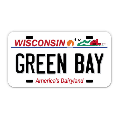 Green Bay Wisconsin License Plate Style Sticker