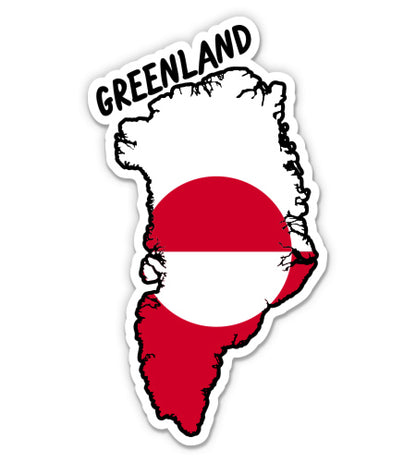 Greenland Map with Flag Sticker