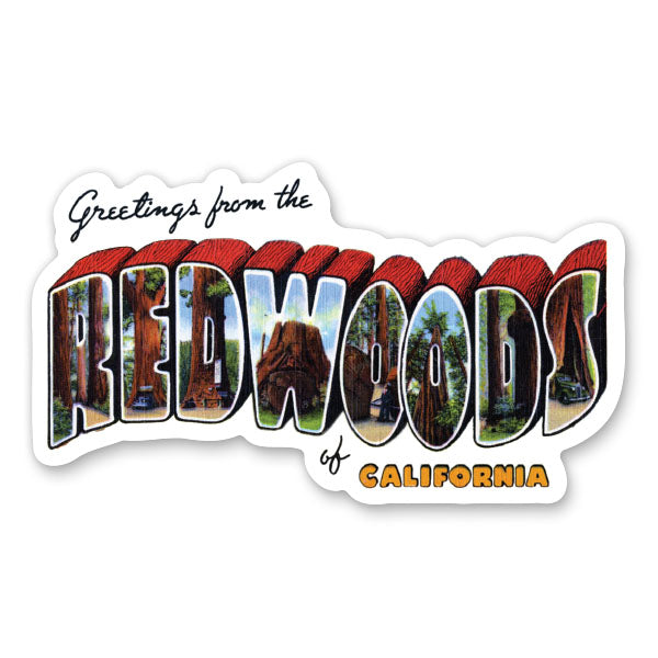 Greetings from the Redwoods of California Sticker