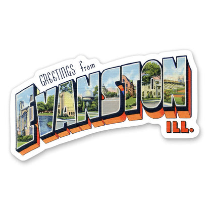 Greetings from Evanston Illinois Sticker