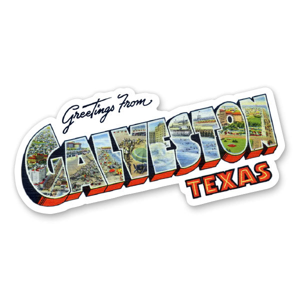 Greetings from Galveston Texas Sticker